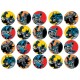 TBATS Set 20 cake toppers de vafa Batman d5cm gata decupate